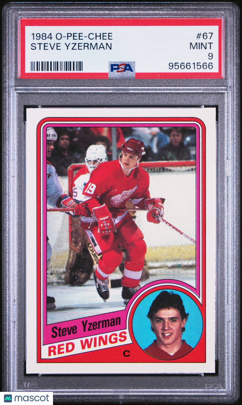 1984 O-Pee-Chee Hockey Steve Yzerman Rookie #67 PSA 9