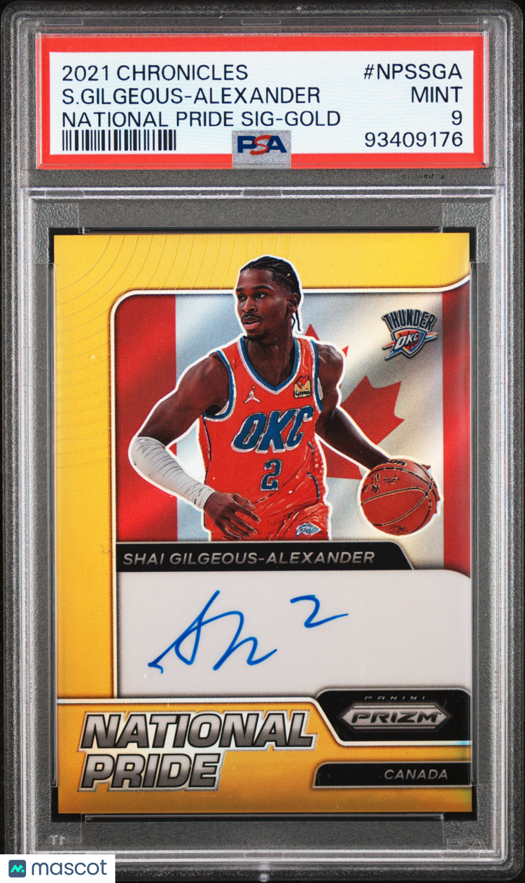 2021 Panini National Pride Signatures Gold S. Gilgeous-Alexander PSA 9 06/10 