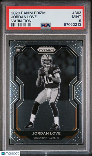 2020 Panini Prizm Football Jordan Love RC Variation Prizm PSA 9 #363 