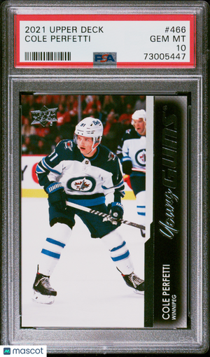 2021-2022 Upper Deck Series 2 Hockey Cole Perfetti Young Guns PSA 10 