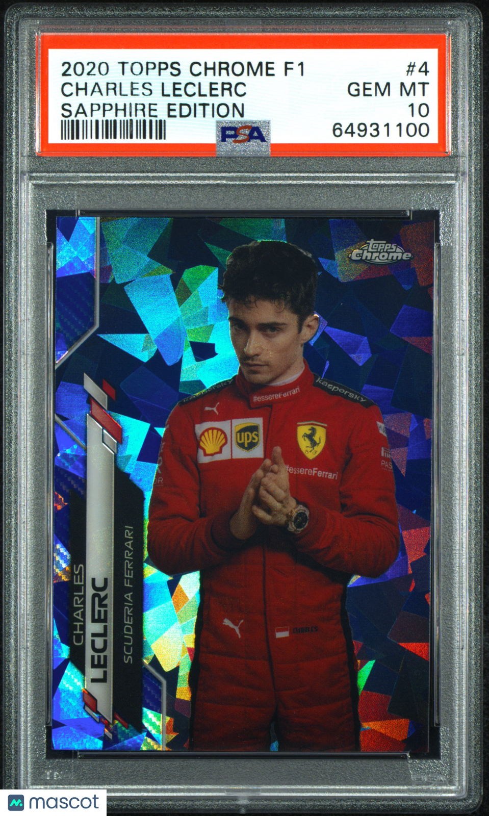 2020 Topps Chrome Formula 1 Sapphire Edition Charles Leclerc #4 PSA 10 