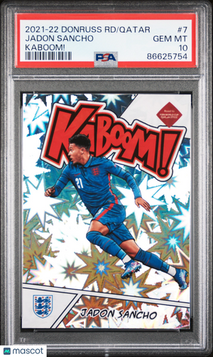 2021 Panini Donruss Road To Qatar Kaboom! Jadon Sancho #7 PSA 10 