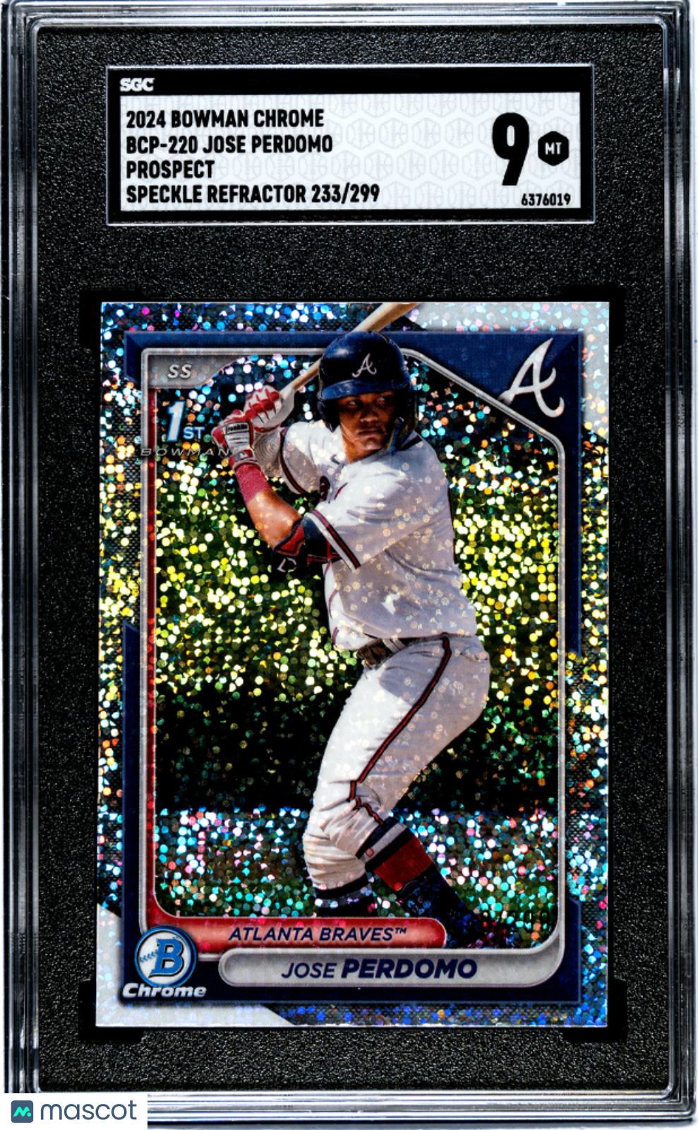 2024 1st Bowman Chrome Jose Perdomo Speckle Refractor SGC 9 /299 #BCP-220 