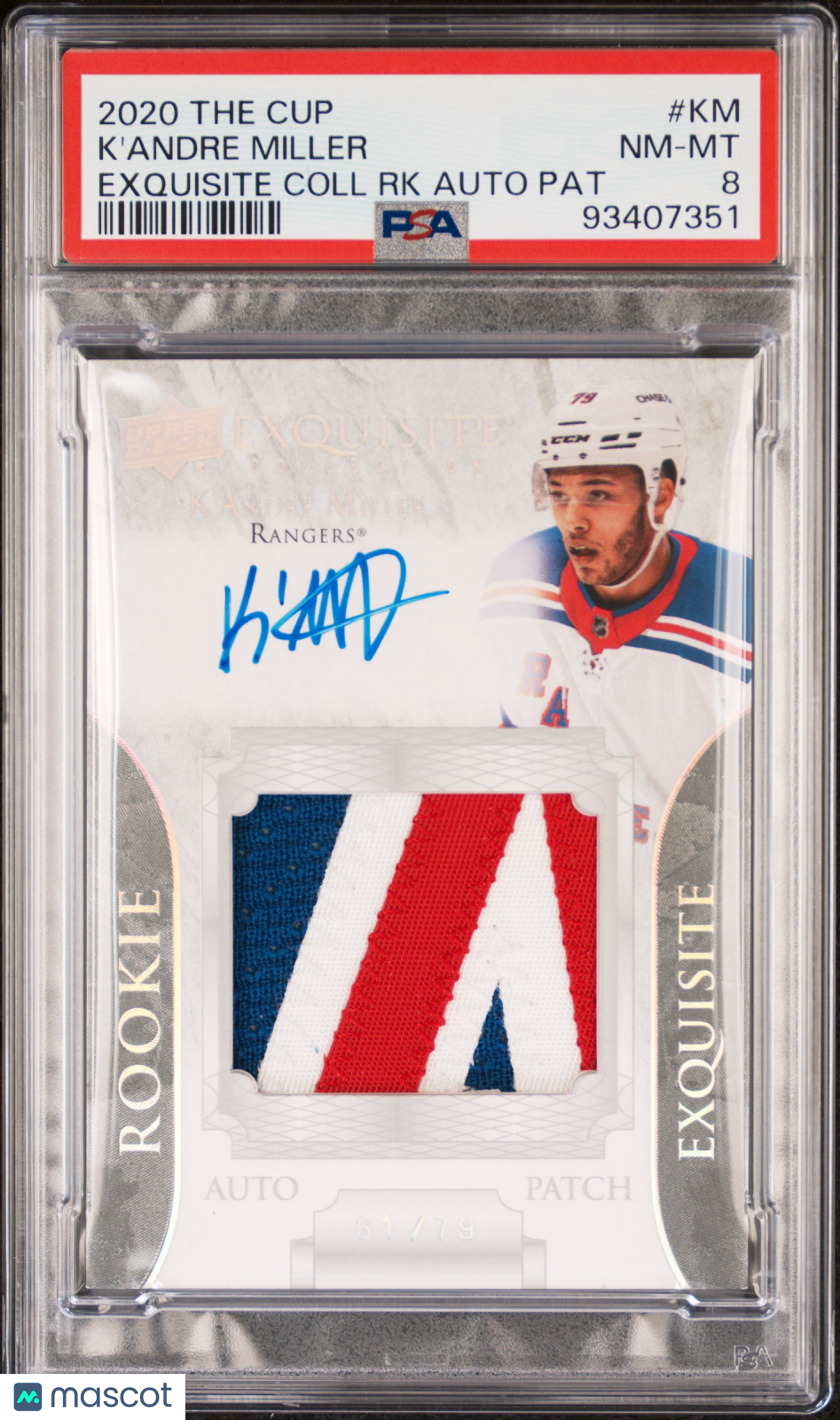 2020-21 UD The Cup Exquisite Col. Rookie Auto Patch K'andre Miller PSA 8 61/79