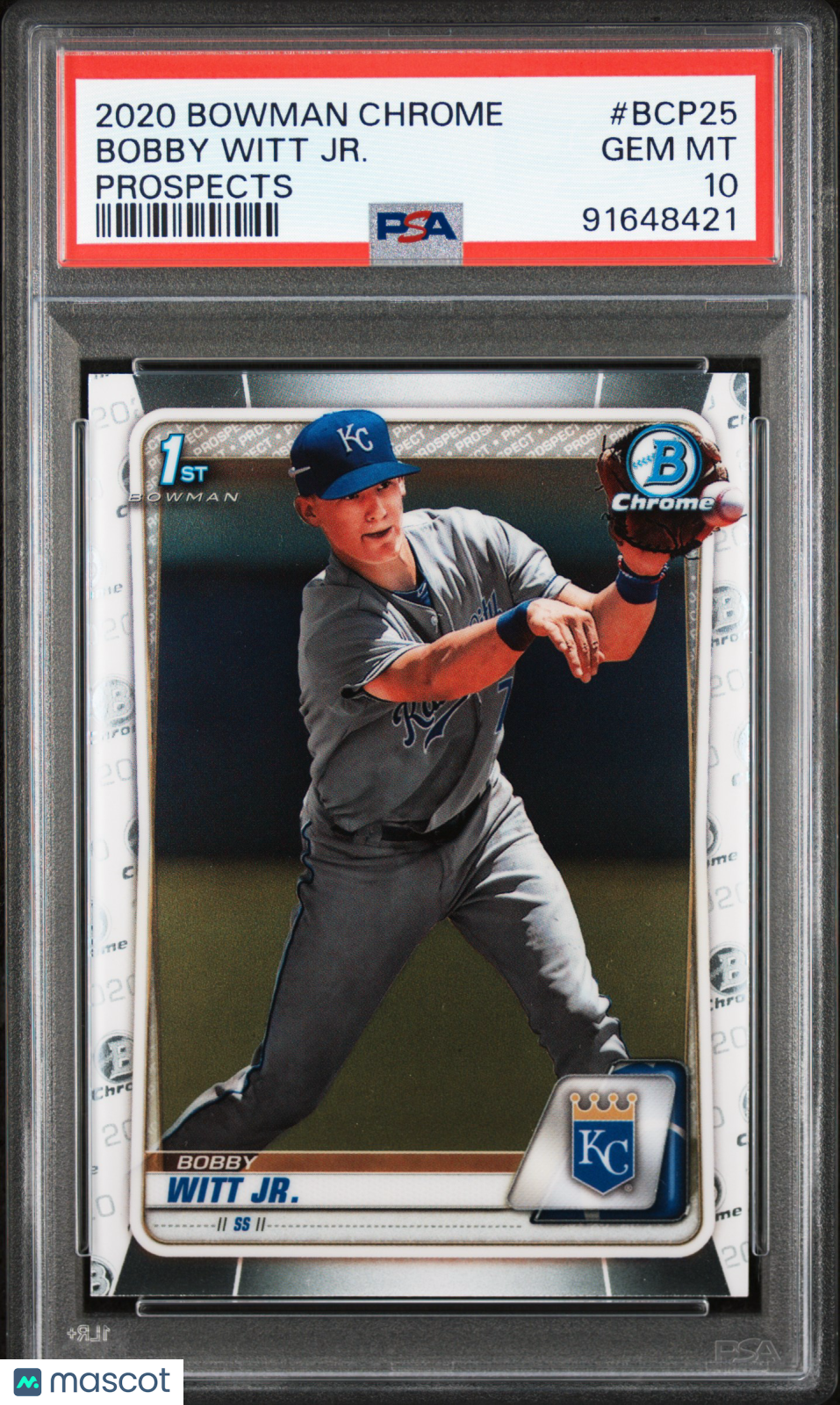 2020 1st Bowman Chrome Prospects Bobby Witt JR. PSA 10 