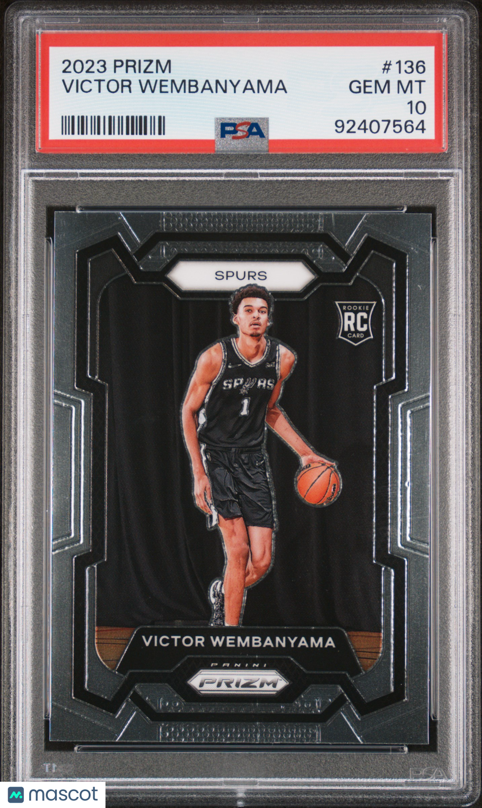 2023 Panini Prizm Basketball Victor Wembanyama RC Prizm PSA 10 #136 