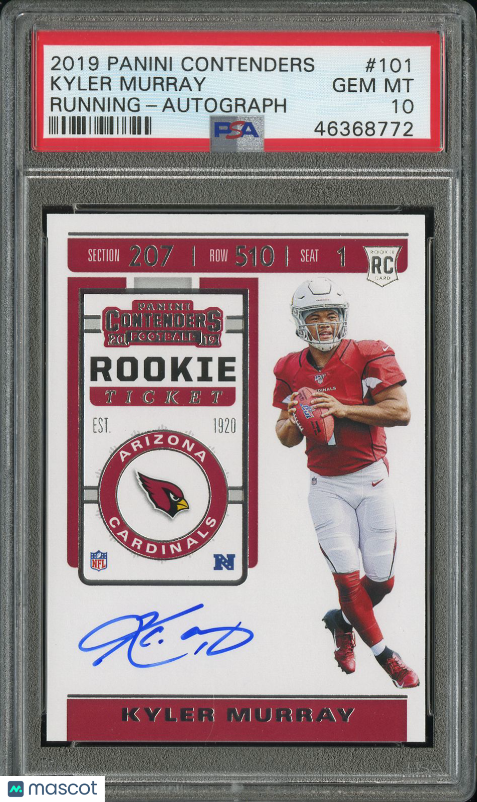 2019 Panini Contenders Football Kyler Murray Rookie Ticket Auto PSA 10 #101 