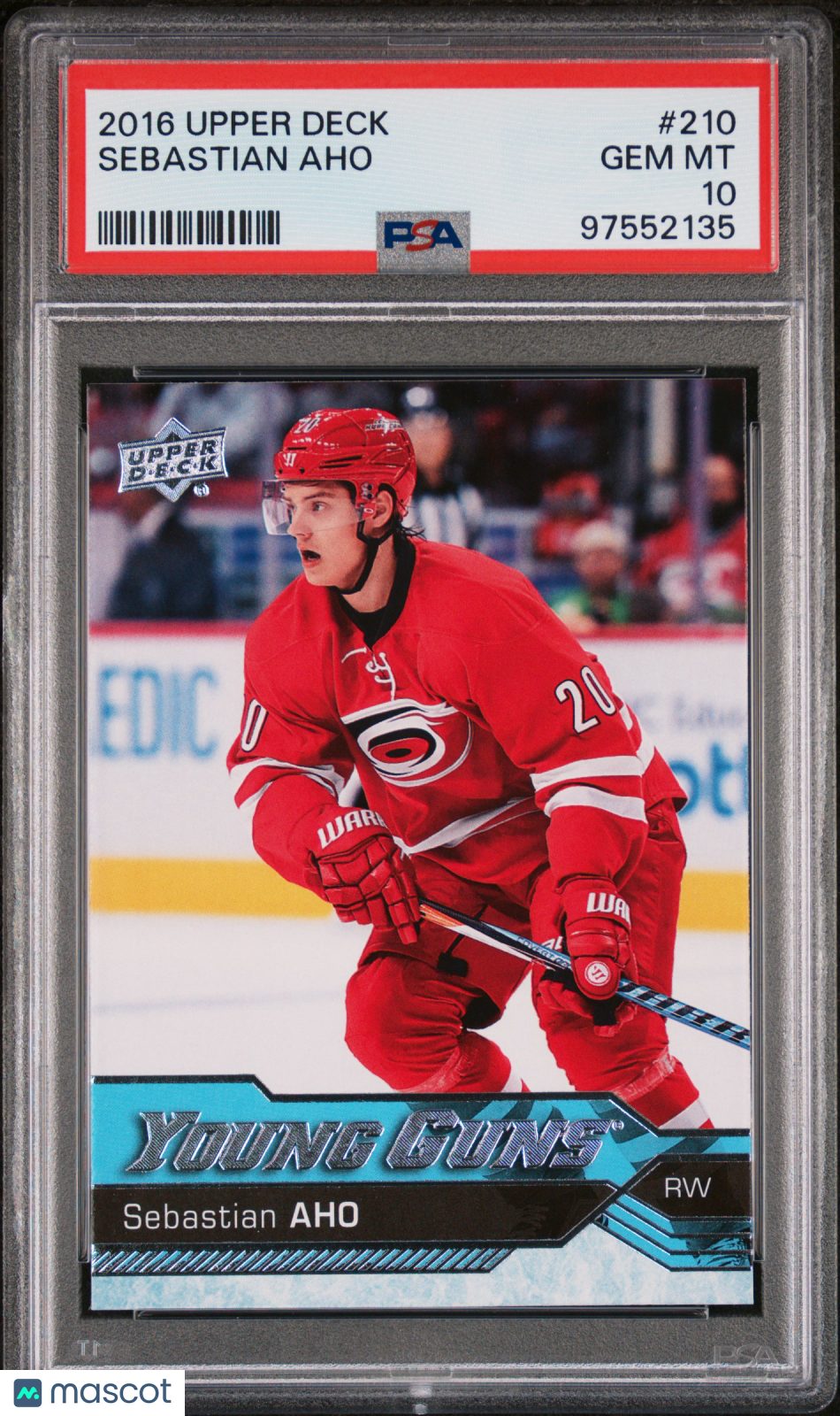 2016-17 Upper Deck Series One Hockey Sebastian Aho Young Guns PSA 10 #210 