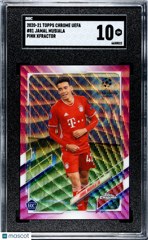 2020 Topps Chrome UEFA Jamal Musiala RC Rookie Pink XFractor SGC 10 