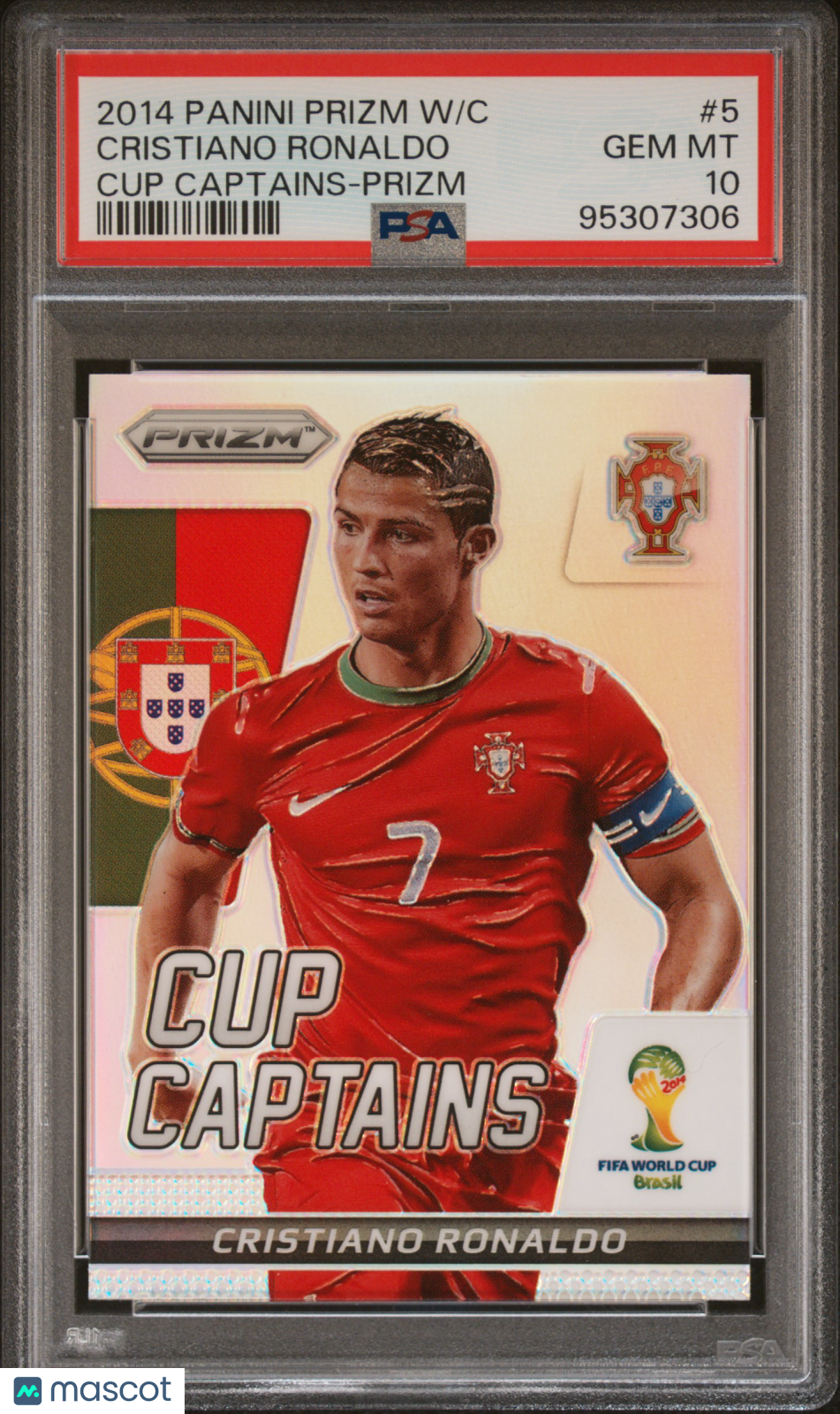 2014 Panini Prizm World Cup Cup Captains Cristiano Ronaldo #5 PSA 10 