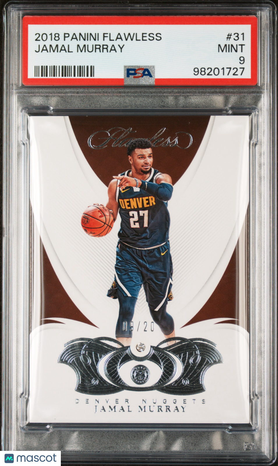 2018 Panini Flawless Basketball Jamal Murray Diamond Relic PSA 9 /20 