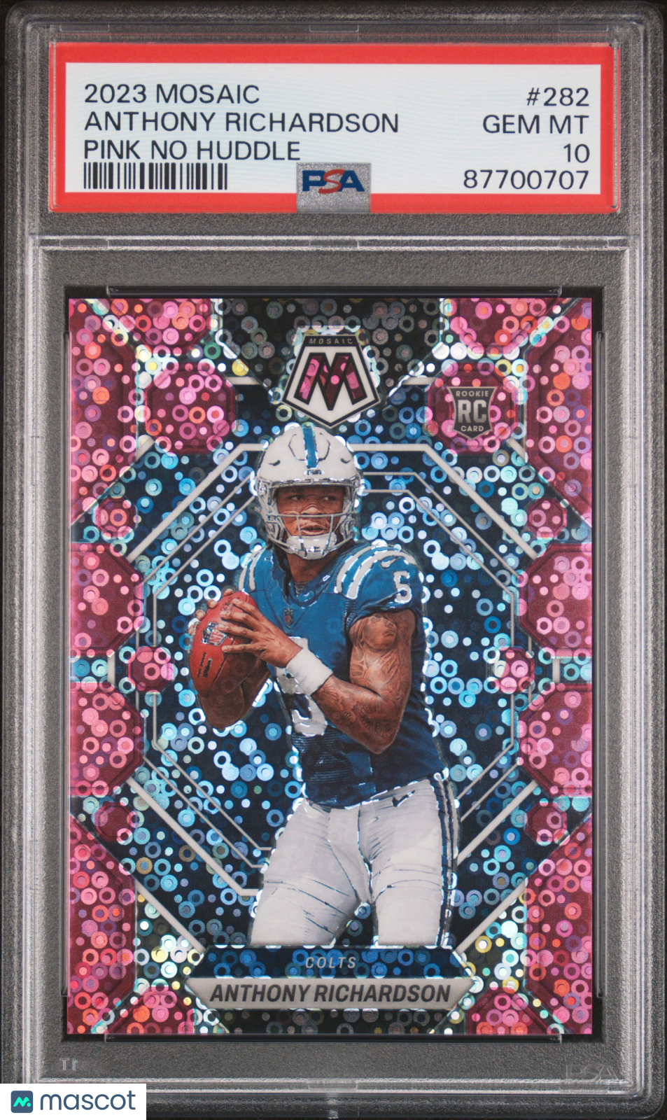 2023 Panini Mosaic PSA 10 Anthony Richardson RC Pink No Huddle 18/20 #282 