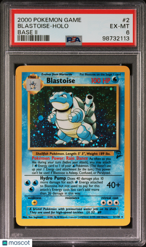 2000 Pokémon Game Blastoise- Holo Base II PSA 6 #2 