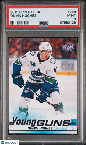 2019-20 Upper Deck Series 1 Hockey Quinn Hughes Young Guns PSA 9 #249 