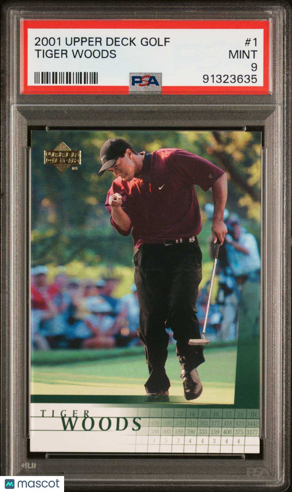 2001 Upper Deck Golf Tiger Woods Rookie #1 PSA 9