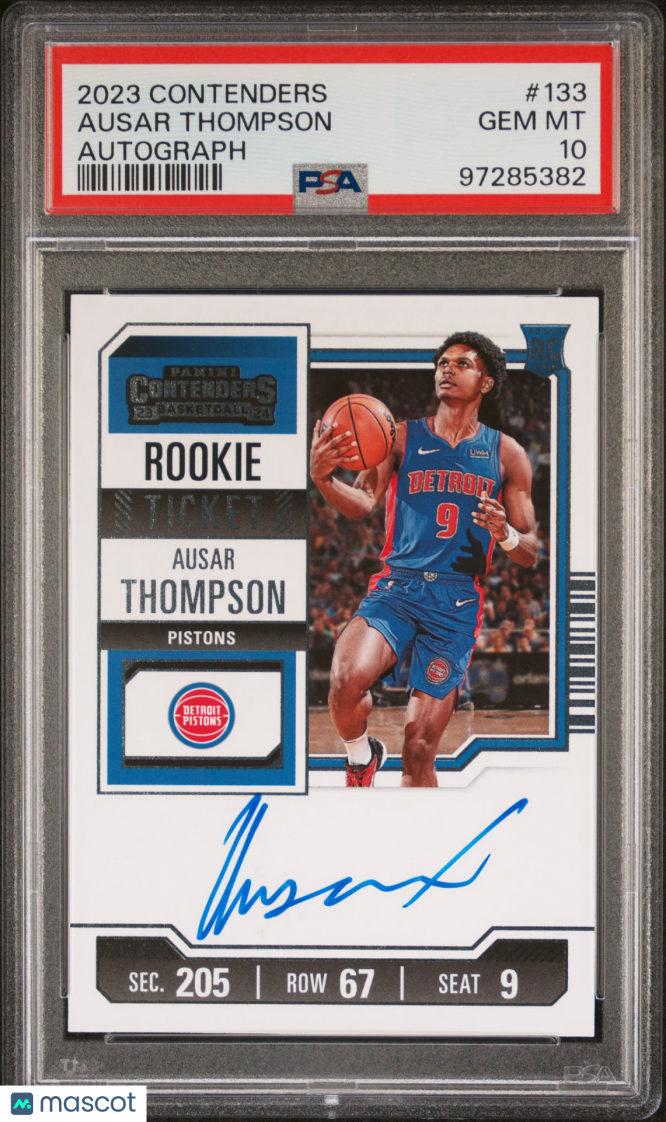 2023 Panini Contenders PSA 10 Ausar Thompson Rookie Ticket Auto #133 