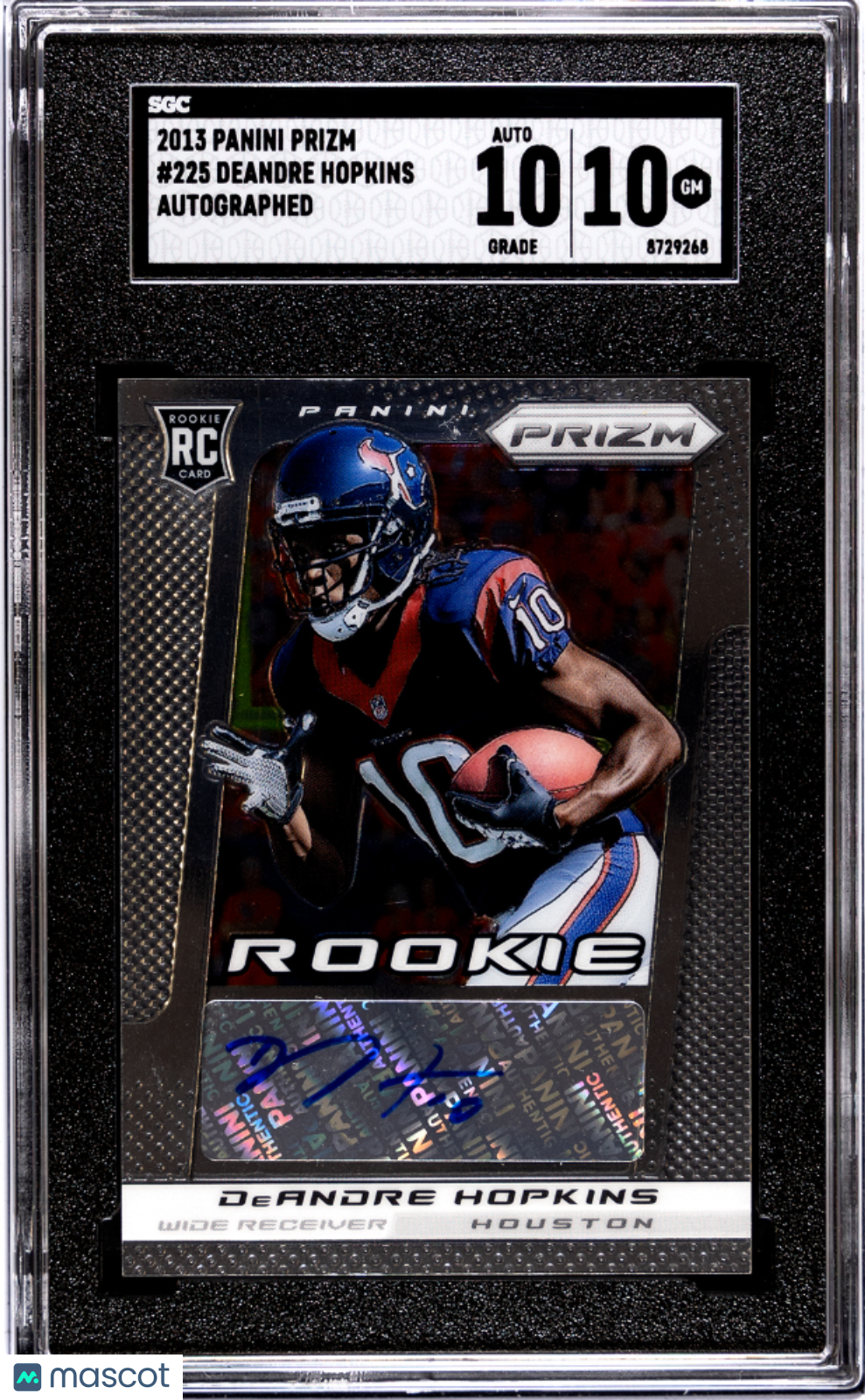 2013 Panini Prizm Football DeAndre Hopkins RC Rookie Autographs SGC 10