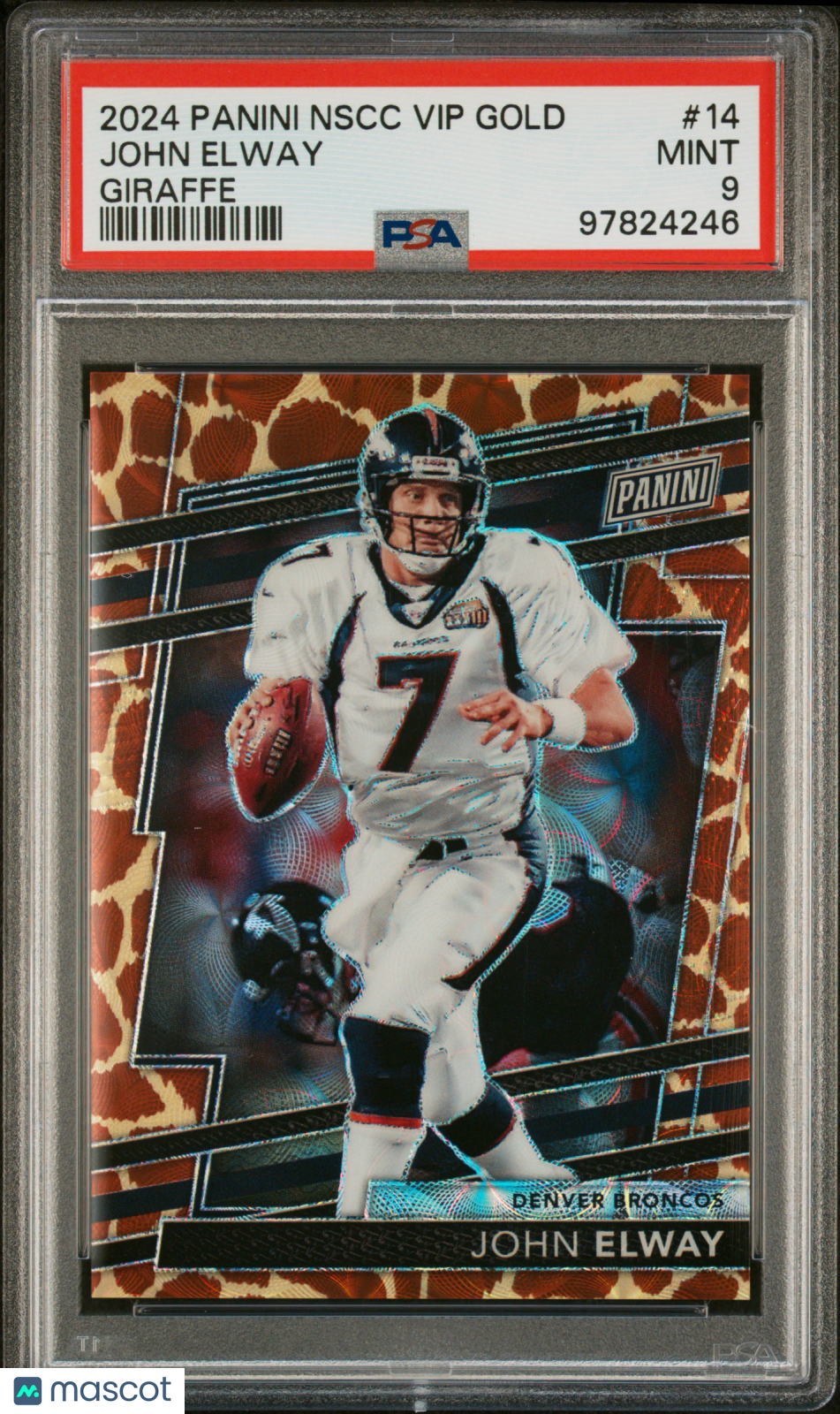 2024 Panini The National VIP Gold Packs John Elway Giraffe Prizm PSA 9 