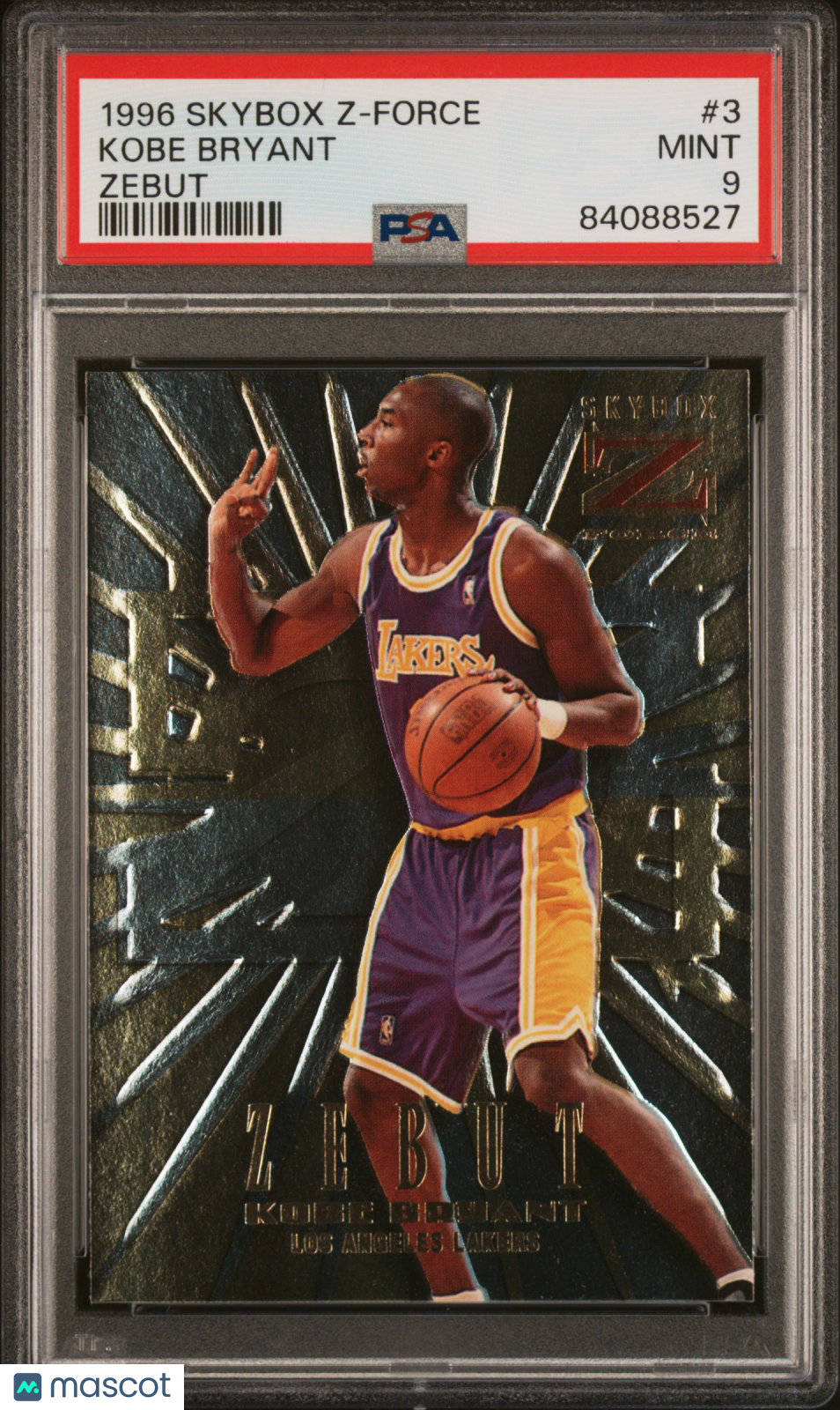 1996 Skybox Z-Force Zebut Psa 9 Kobe Bryant Rookie #3 1