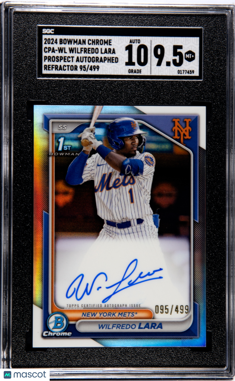 2024 1st Bowman Chrome Wilfredo Lara Prospect Auto Refractor SGC 9.5 /499 