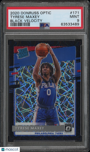 2020 Panini Donruss Optic Rated Rookie Tyrese Maxey Black Velocity PSA 9 19/39 