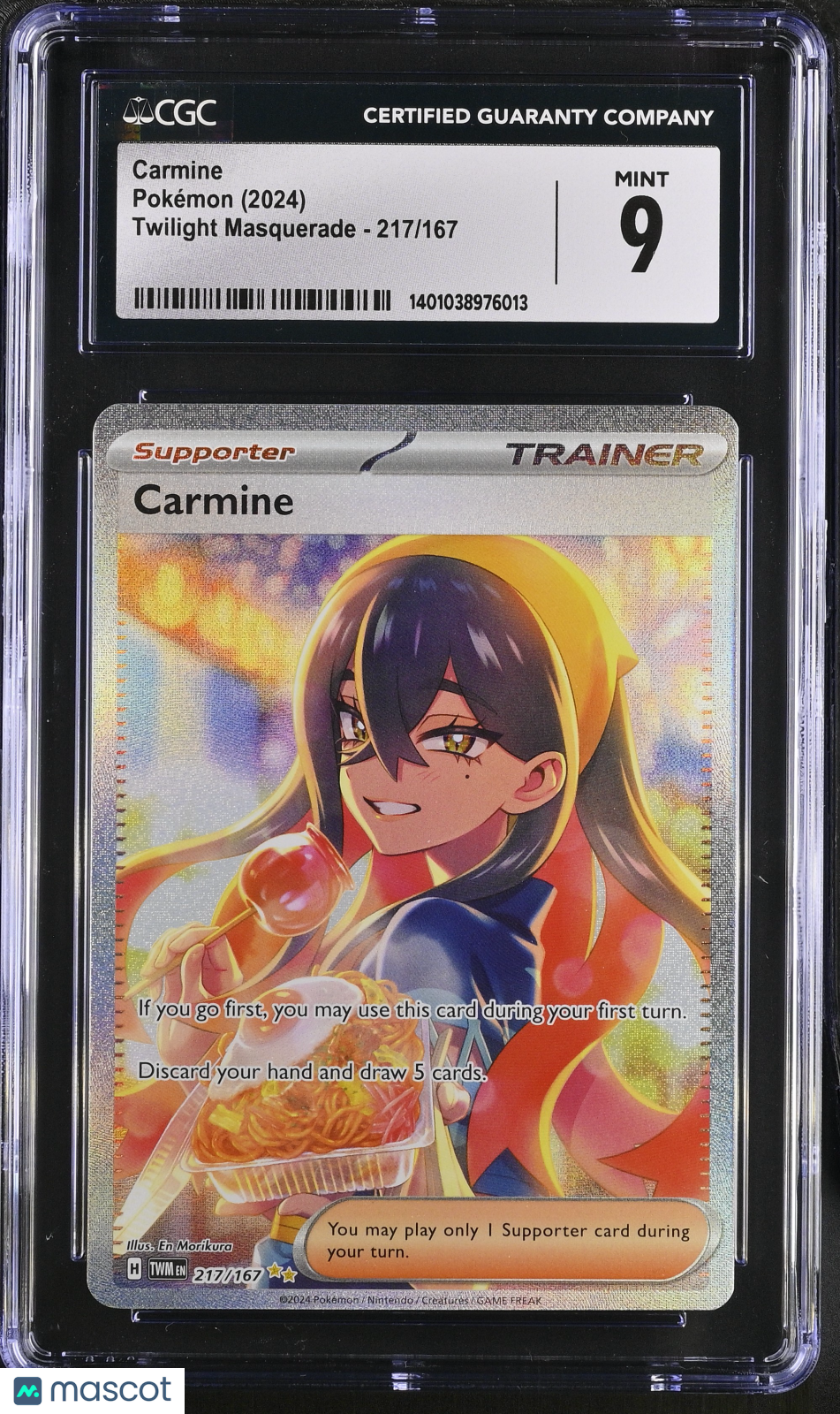 2024 Pokémon Twilight Masquerade Cgc 9 Carmine #217/167 English 1