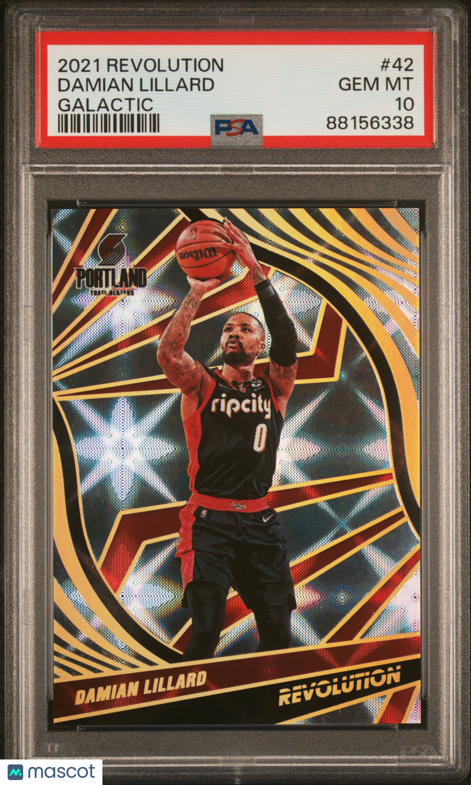 2021 Panini Revolution PSA 10 Damian Lillard Galactic #42 