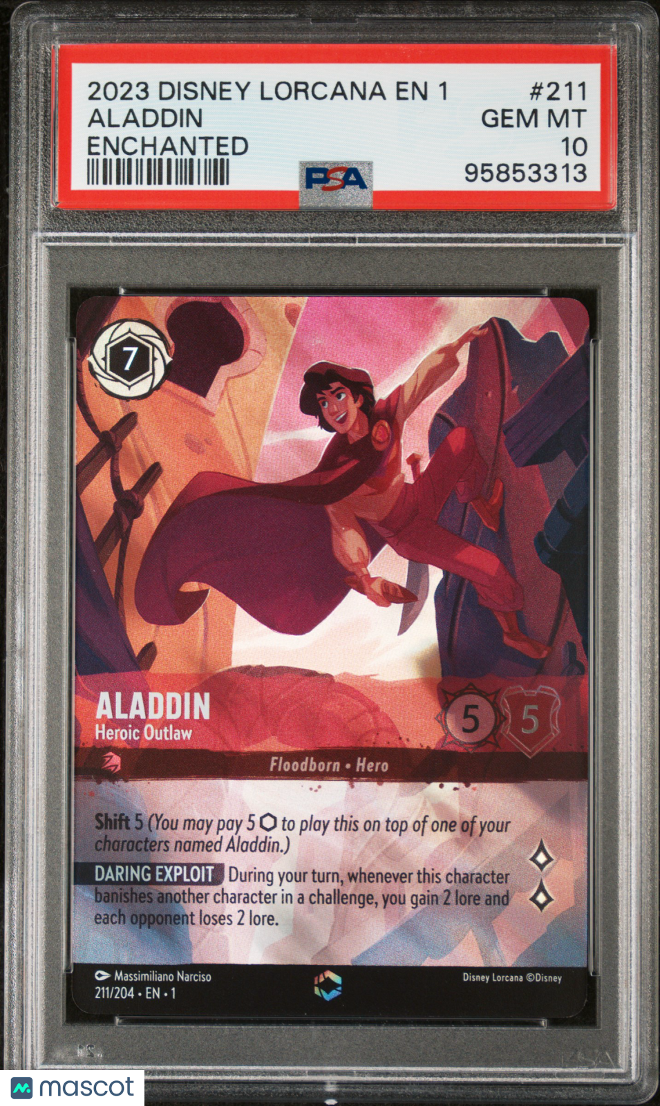 2023 Disney Lorcana En 1 Psa 10 Aladdin Enchanted #211 1