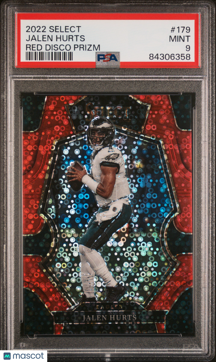 2022 Panini Select Football Jalen Hurts Red Disco Prizm PSA 9 /49 #179 