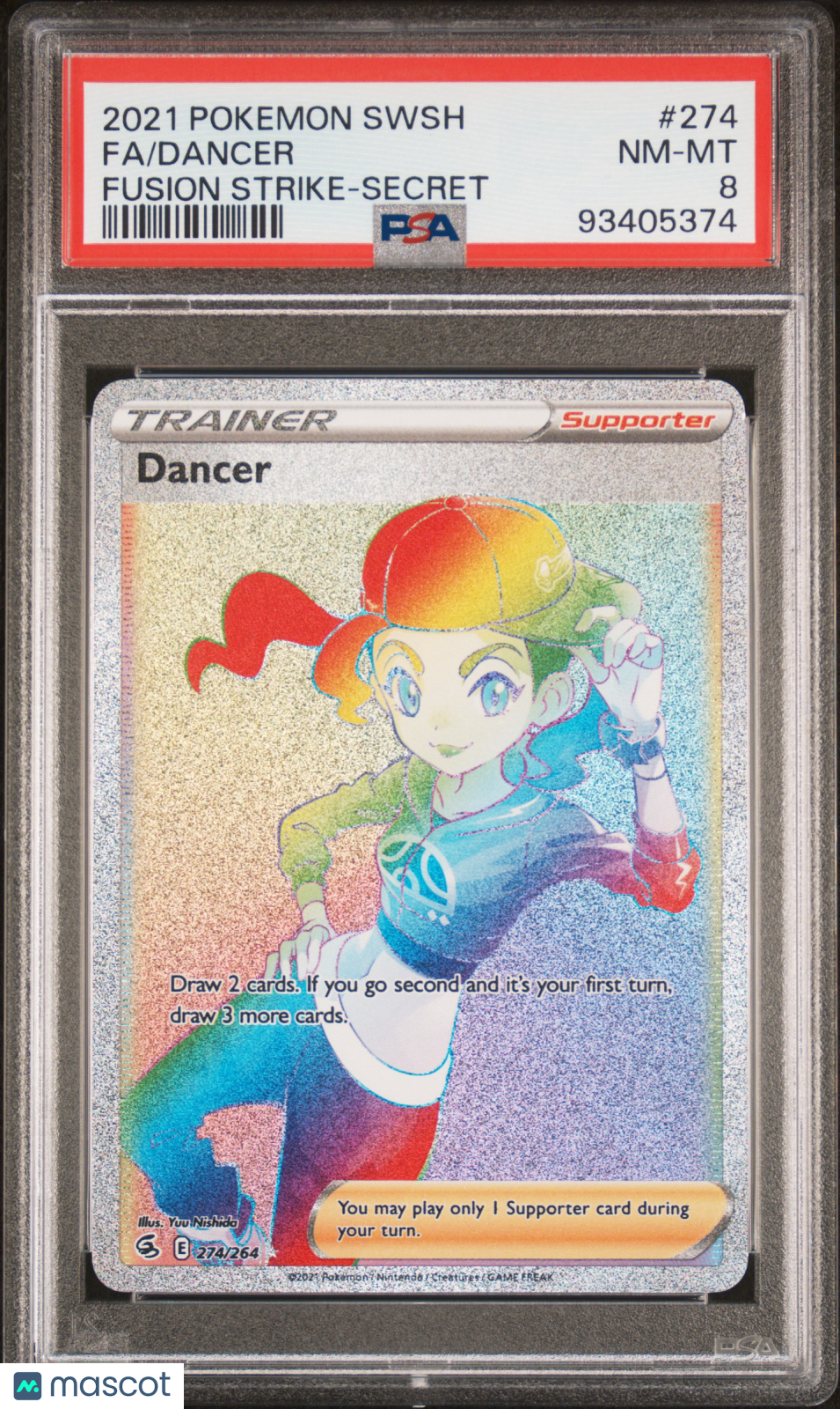 2021 Pokémon Swsh Fusion Strike Psa 8 Fa/Dancer Rainbow #274 1