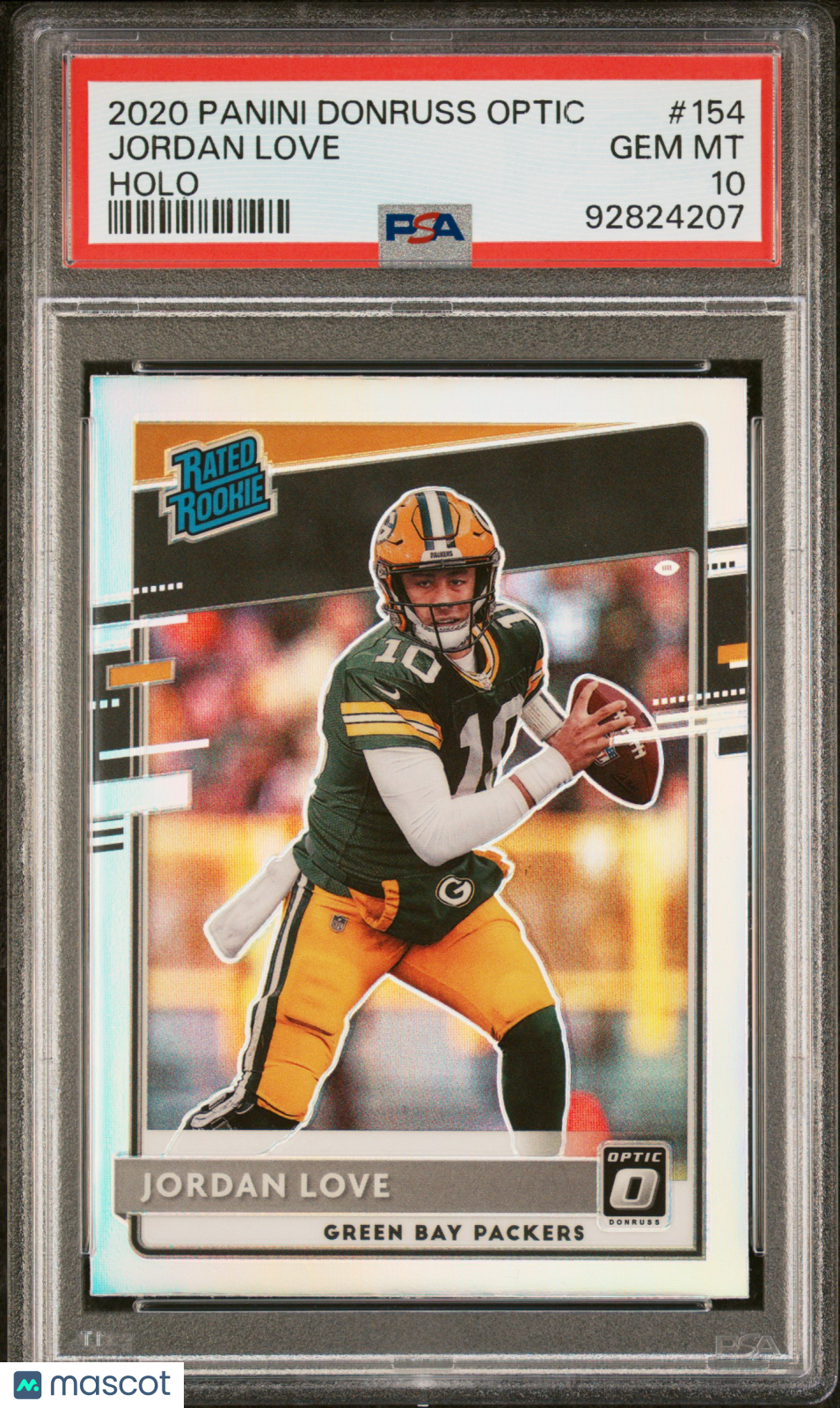 2020 Panini Donruss Optic Holo Jordan Love Rated Rookie PSA 10 #154 