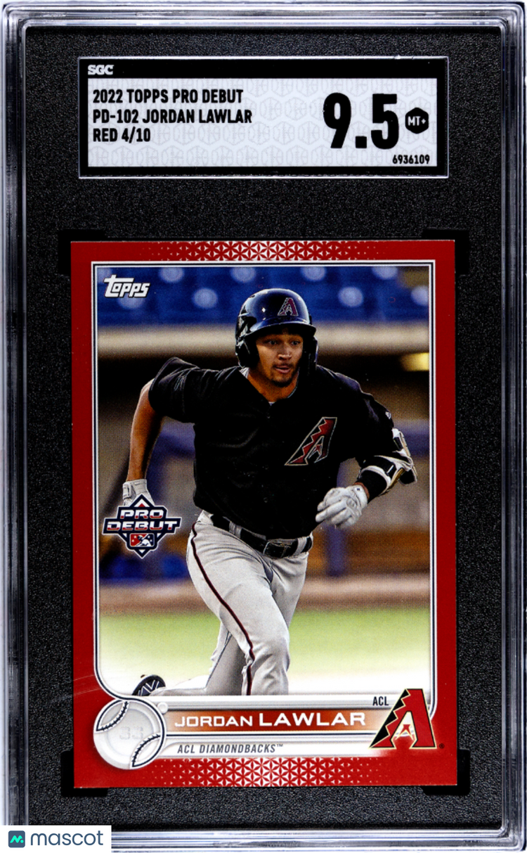 2022 Topps Pro Debut SGC 9.5 Jordan Lawlar Red 04/10 #PD-102 