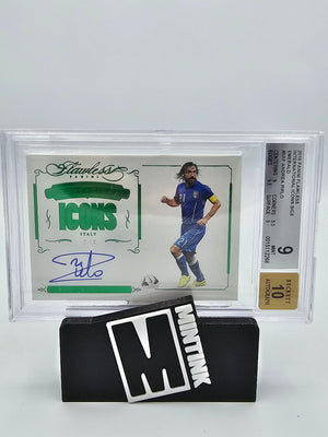 2016 Panini Flawless BGS 9 Andrea Pirlo International Icons Sig. Emerald 5/5 