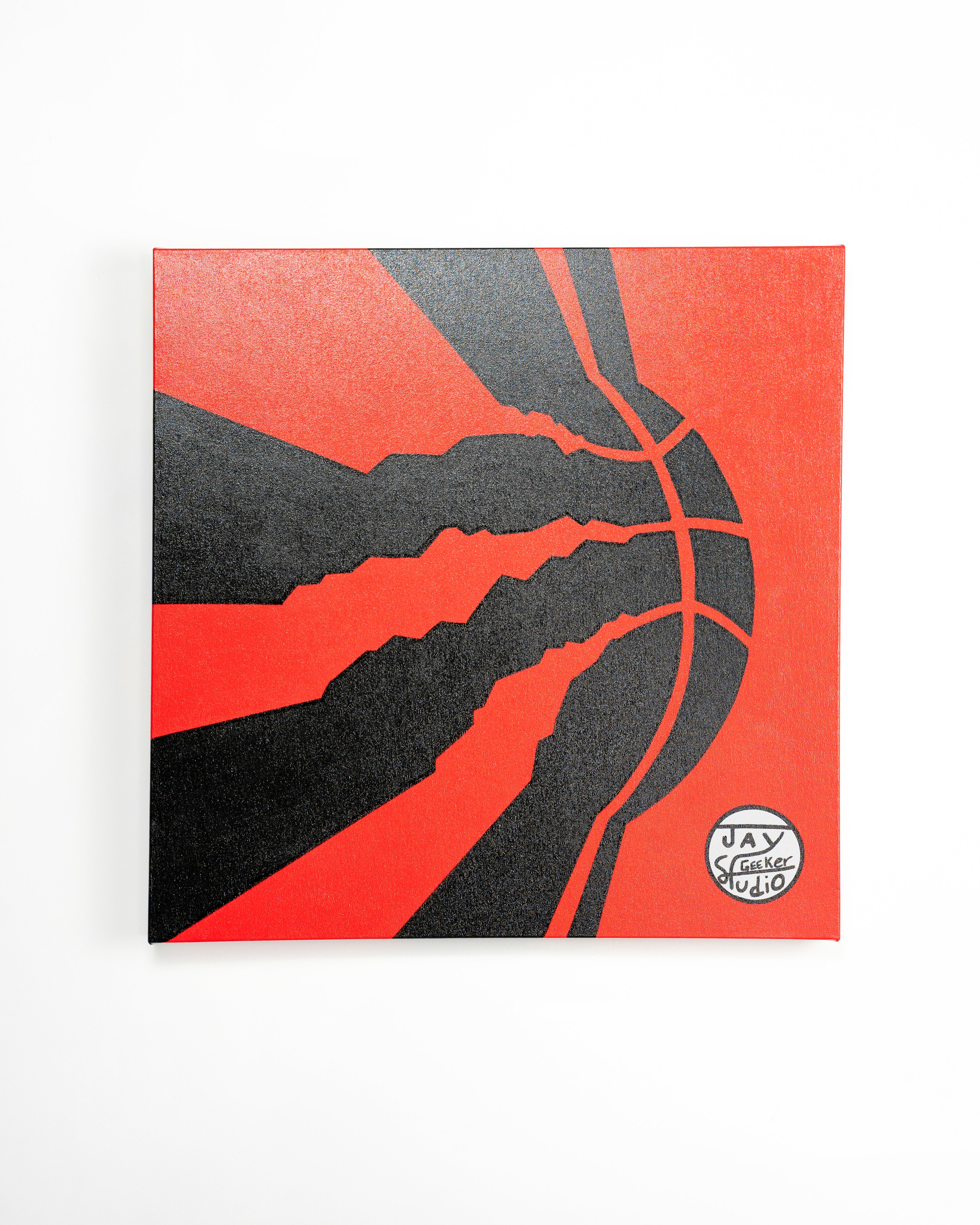 Jay Geeker Sport Logo Art Collection - 24" X 24" - Toronto Raptors (Red) 1