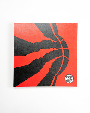 Jay Geeker Sport Logo Art Collection - 24" X 24" - Toronto Raptors (Red) 1