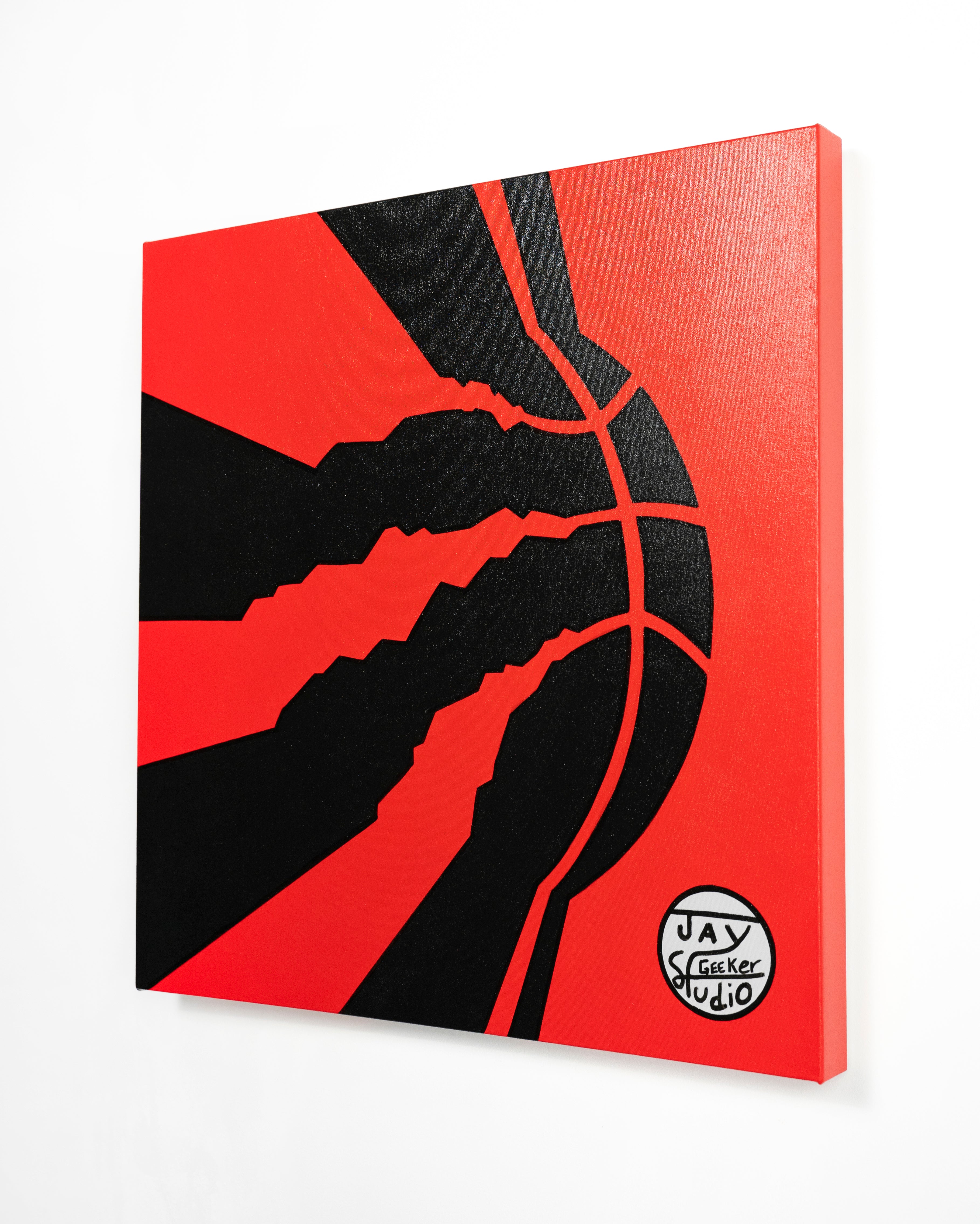 Jay Geeker Sport Logo Art Collection 24 X 24 Toronto Raptors Red 2